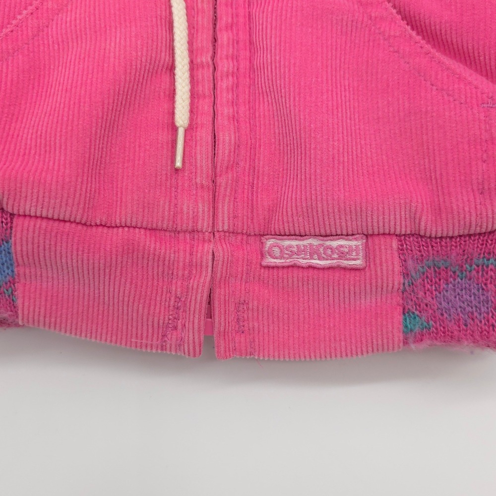 Vintage OshKosh Pink Full Zip Hooded Jacked Sherpa Lining Size 12 Months - Picture 5 of 14